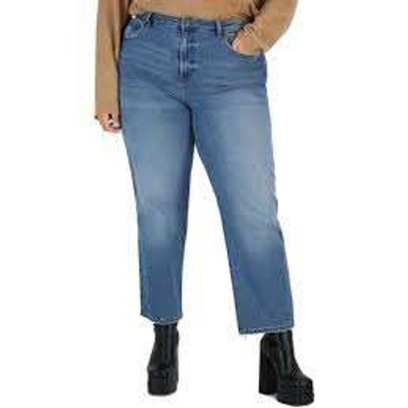 NYDJ Denim - NYDJ Womens 28W Fiona Slim Flare Crop‎ Ankle Jeans Light Wash Fray Hem NWT